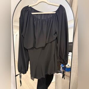 Chic Black Off-Shoulder Blouse